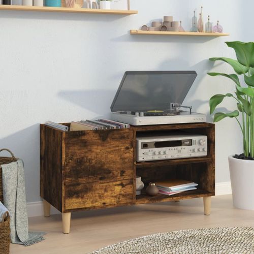 Vidaxl Armoire À Disques Chêne Fumé 84,5x38x48 Cm Bois D'ingénierie