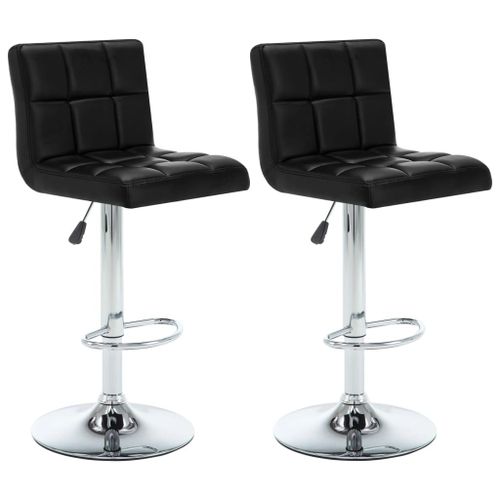 Vidaxl Tabourets De Bar 2 Pcs Noir Similicuir