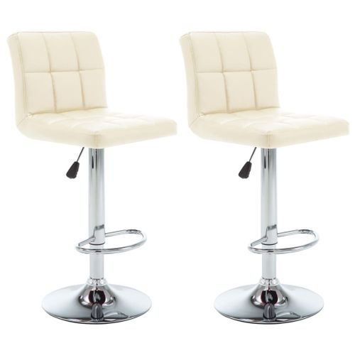 Vidaxl Tabourets De Bar 2 Pcs Crème Similicuir