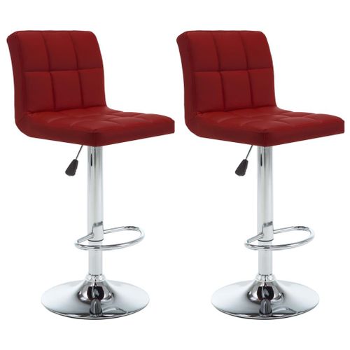 Vidaxl Tabourets De Bar 2 Pcs Rouge Bordeaux Similicuir