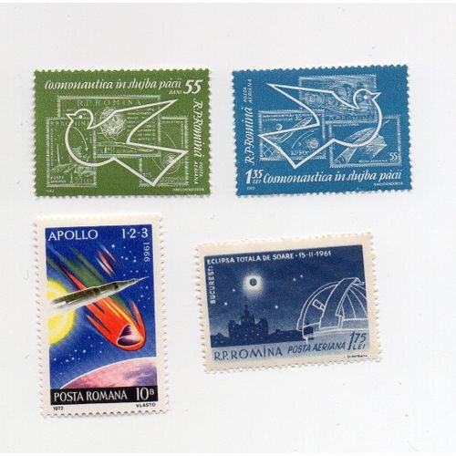 Roumanie- Lot De 4 Timbres Neufs- Espace