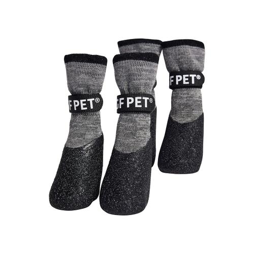 Gf Pet All Terrain Boots - Chaussures Pour Chien 4 Pièces - Chaussettes Antidérapantes Pour Chien - Taille Xs - Anthracite