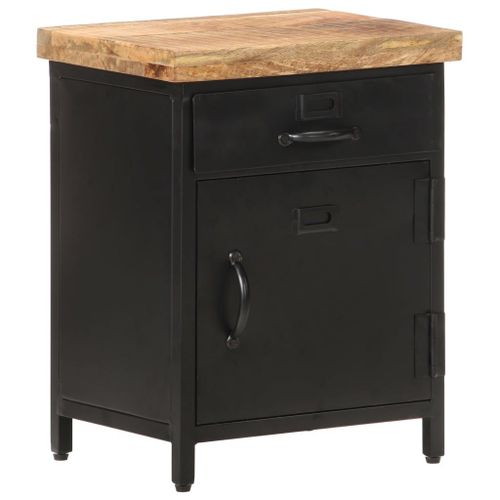 Table De Chevet 40x30x52 Cm Bois De Manguier Brut - Vidaxl