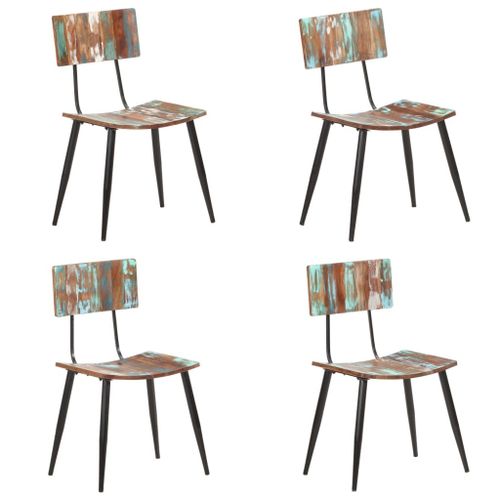 Vidaxl Chaises De Salle À Manger 4 Pcs Bois De Récupération Solide