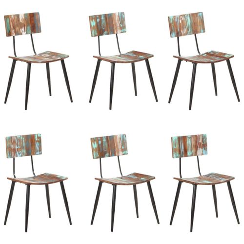 Vidaxl Chaises De Salle À Manger 6 Pcs Bois De Récupération Solide