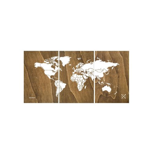 Carte en bois - Woody Map Wooden Edition / 120 x 60 cm