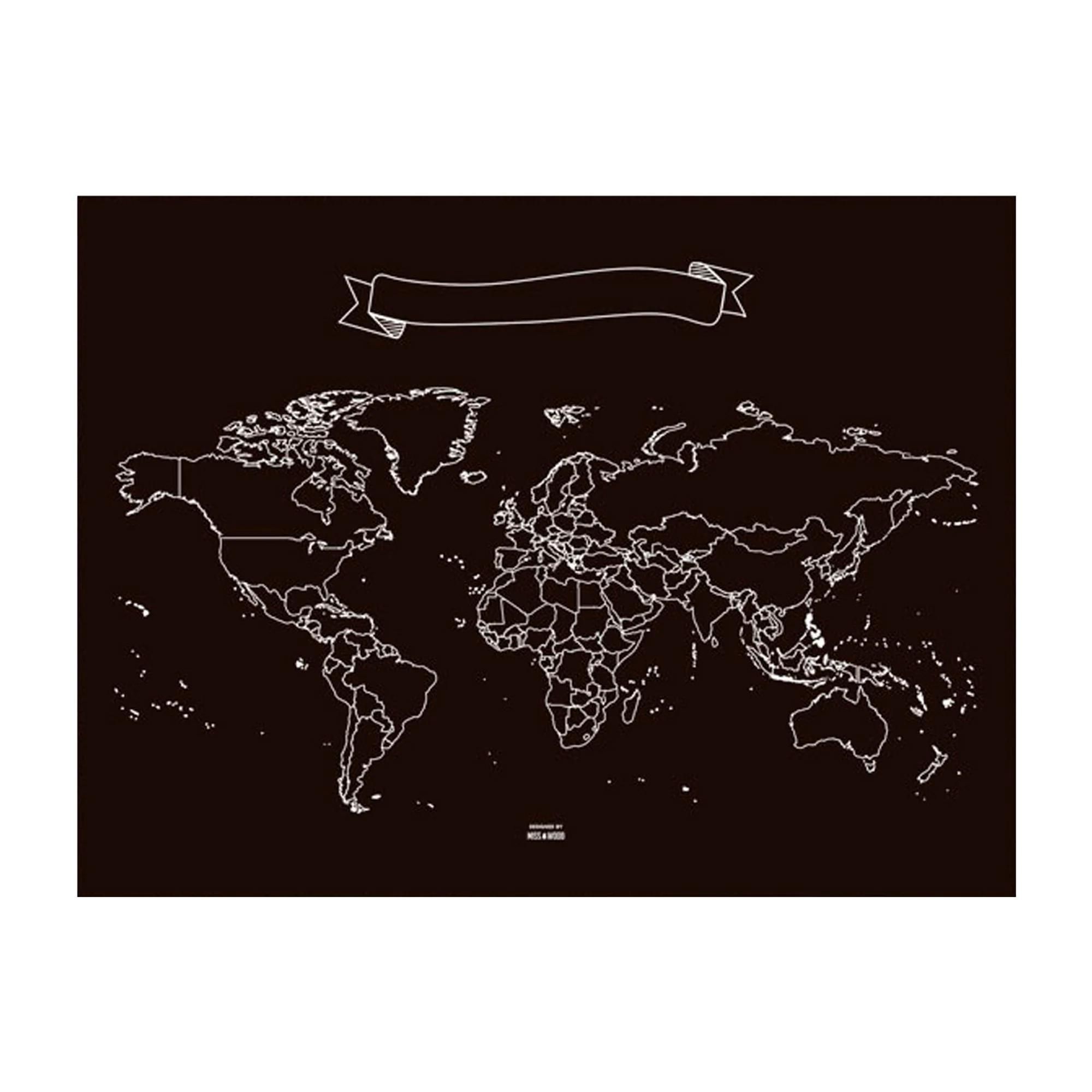 Carte au tableau - Tableau Woody Map / 90 x 60 cm
