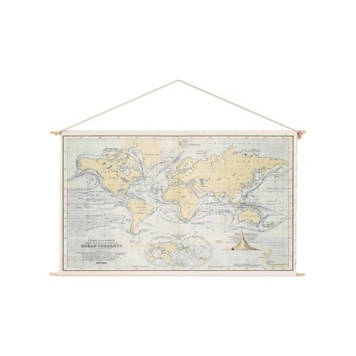 Carte du monde en tissu - Woody Cotton Map / Océans