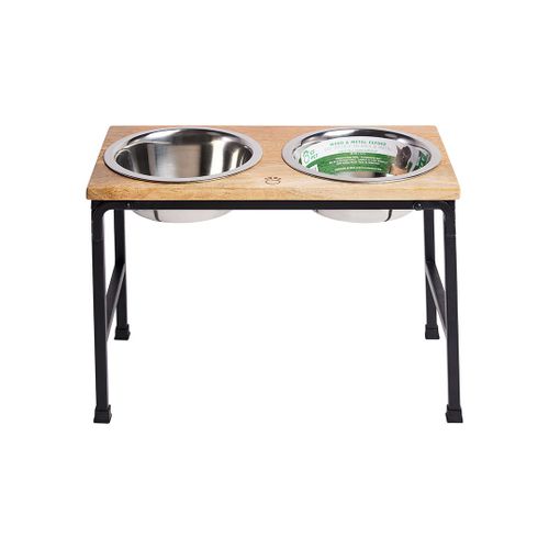 Gf Pet Nourrisseur En Bois Durable Et En Métal Fabriquée À La Main - L Tall