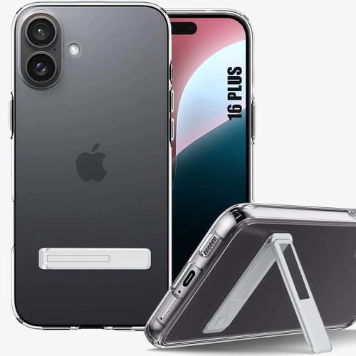Coque Silicone Transparente Pour Iphone 16 Plus, Protection Avec Support Téléphone - E.F.Connection