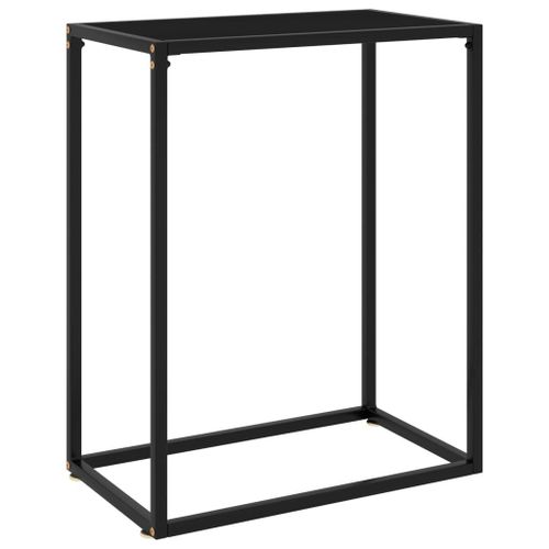 Vidaxl Table Console Noir 60x35x75 Cm Verre Trempé