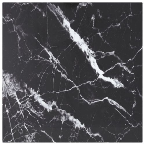 Vidaxl Dessus De Table Noir 80x80 Cm 6mm Verre Trempé Et Design Marbre