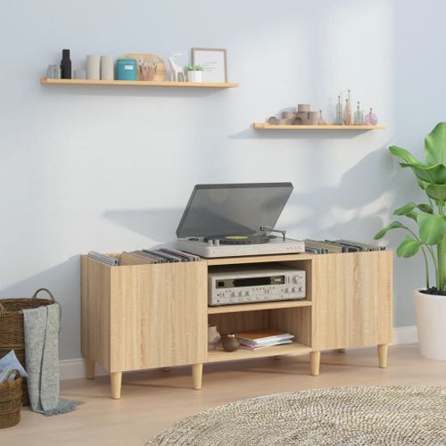 Vidaxl Armoire À Disques Chêne Sonoma 121x38x48 Cm Bois D'ingénierie