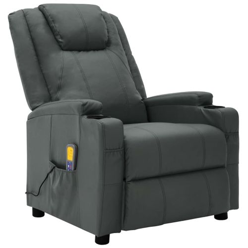 Vidaxl Fauteuil De Massage Inclinable Anthracite Similicuir