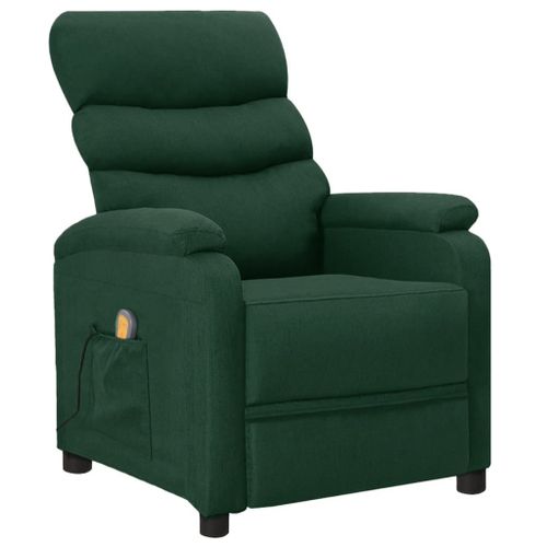 Fauteuil Inclinable De Massage Vert Foncé Tissu - Vidaxl