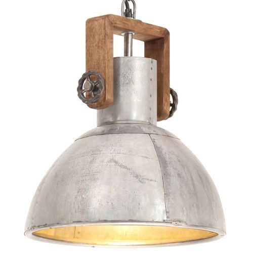 Vidaxl Lampe Suspendue Industrielle 25 W Argenté Rond 30 Cm E27