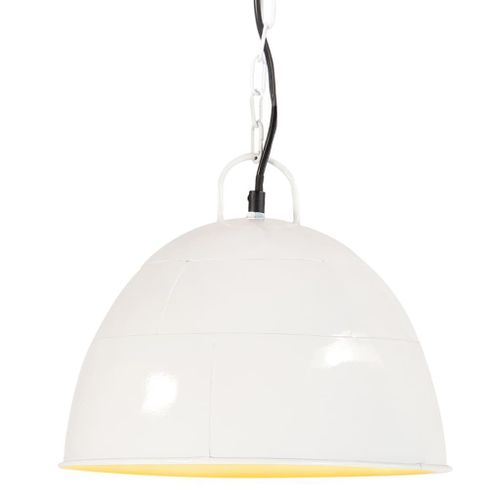 Vidaxl Lampe Suspendue Industrielle Vintage 25 W Blanc Rond 31 Cm E27