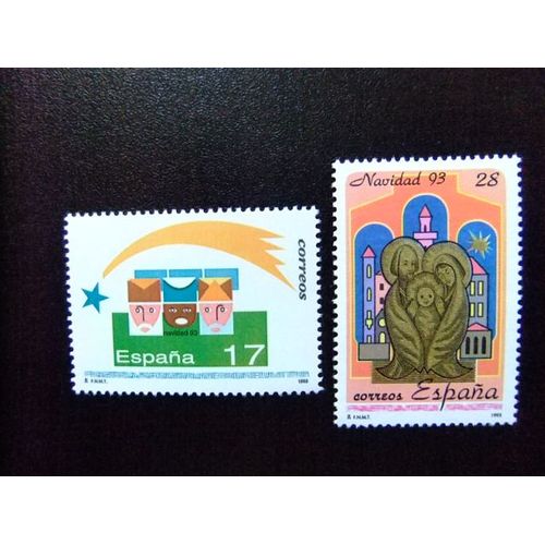 110 Espagne 1993 / Noël (Les Rois Mages Et La Sainte Famille) / Edifil 3273 / 3274 ** Yvert 2866 / 286
