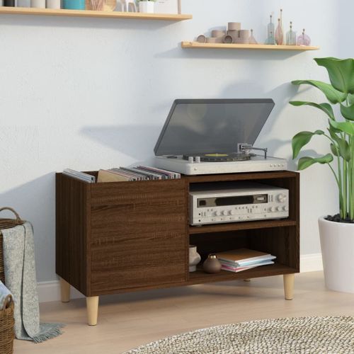 Vidaxl Armoire À Disques Chêne Marron 84,5x38x48 Cm Bois D'ingénierie