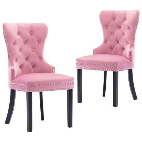 Chaises De Salle À Manger 2 Pcs Rose Velours - Vidaxl