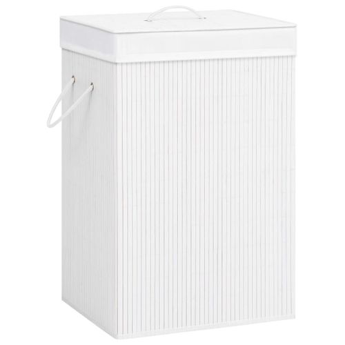 Panier à linge Bambou Blanc 72 L