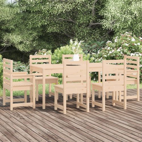 Vidaxl Ensemble À Dîner De Jardin 7 Pcs Bois Massif De Pin
