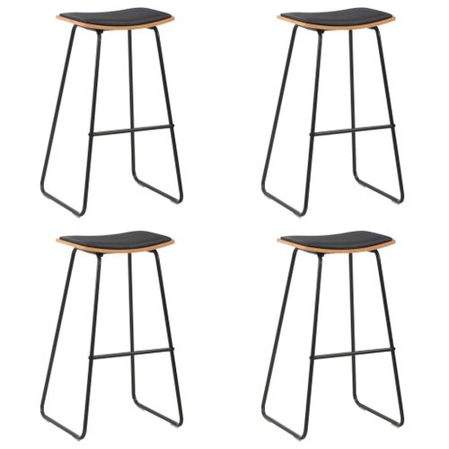 Vidaxl Tabourets De Bar 4 Pcs Noir Similicuir