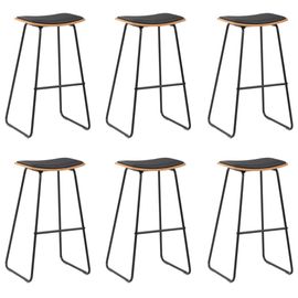 Vidaxl Tabourets De Bar 6 Pcs Noir Similicuir