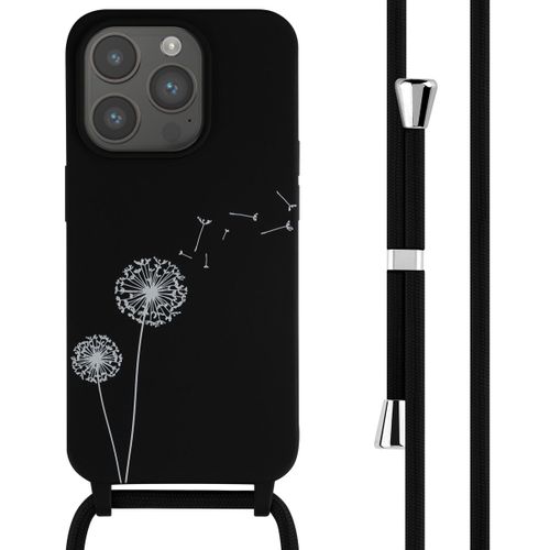 Imoshion Coque Design En Silicone Avec Cordon Iphone 15 Pro Dandelion Black