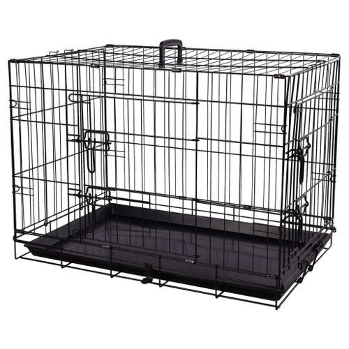 Flamingo Cage Métallique Animaux Avec Porte Coulissante M Noir
