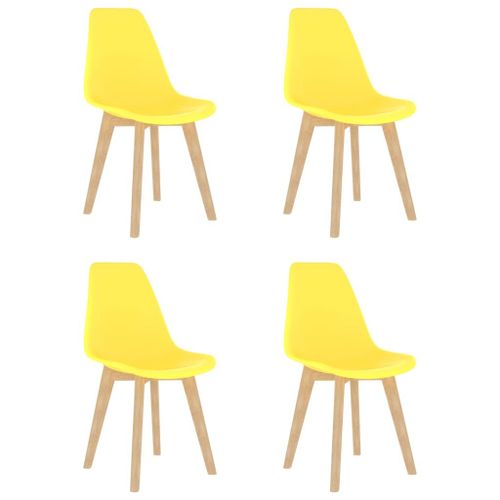 Chaises De Salle À Manger 4 Pcs Jaune Plastique - Vidaxl