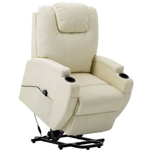 Vidaxl Fauteuil Inclinable Blanc Crème Similicuir