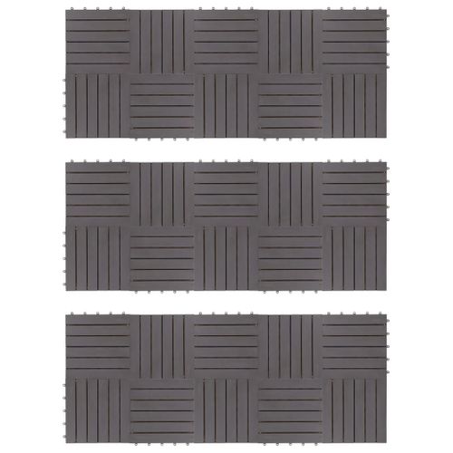 vidaXL Carreaux de terrasse 30pcs Délavage gris 30x30 cm Acacia solide
