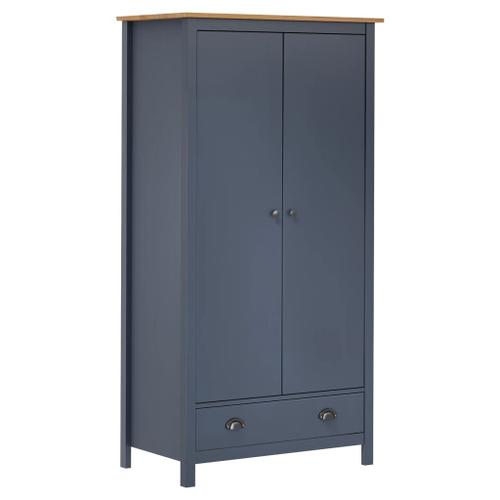 Vidaxl Garde-Robe À 2 Portes Hill Range Gris 89x50x170 Cm Pin Solide