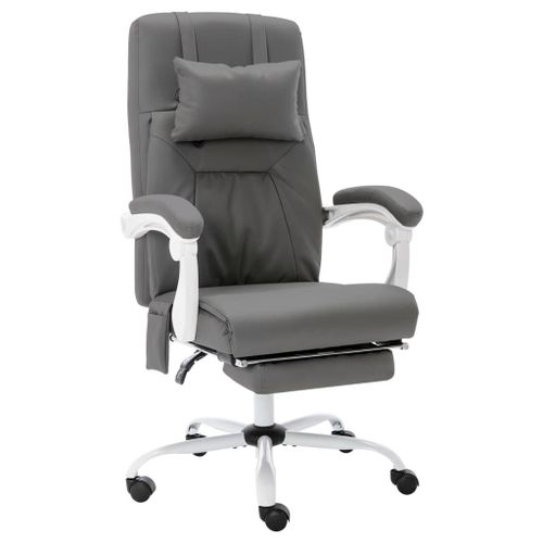 Vidaxl Chaise De Bureau De Massage Gris Similicuir