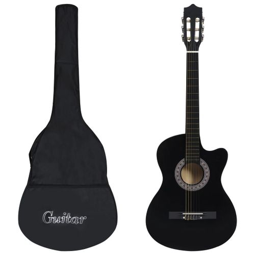 Vidaxl Ensemble De Guitare Découpée Classique 12 Pcs 6 Cordes Noir 38"