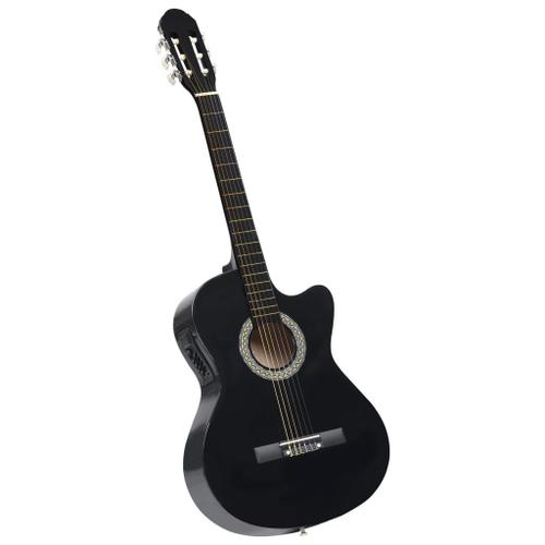 Vidaxl Guitare Découpée Classique Occidentale Égaliseur 6 Cordes Noir