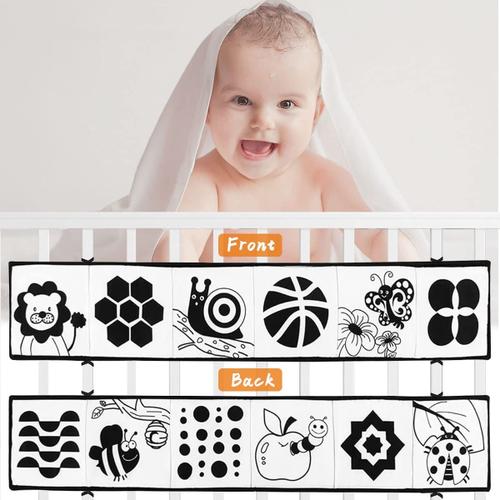 Livre Tissu Bébé, Livre Noir et Blanc Bébé, Livre D'eveil Double Face en  Tissu, Livres en Tissu Noir et Blanc à Fort Contraste pour Tout-Petit  Garçon Fille Favorise développement Cerveau