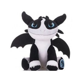 Peluche Tonerre Noir Dragon 40 Cm - Pour Dragons - Set Jouet Garcon Doudou Enfant Et 1 Carte Tigre