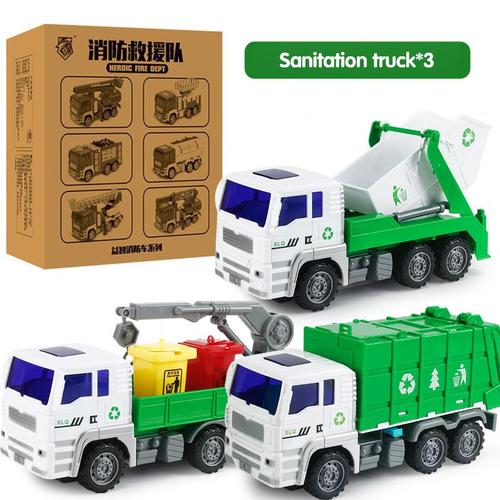 Couleur 3 Pcs Vert A Grand Camion De Pompiers Résistant Aux Chutes Pour Enfants, Ensemble De Jouets Éducatifs, Échelle, Élévateur, Arroseur, Camion De Pompier