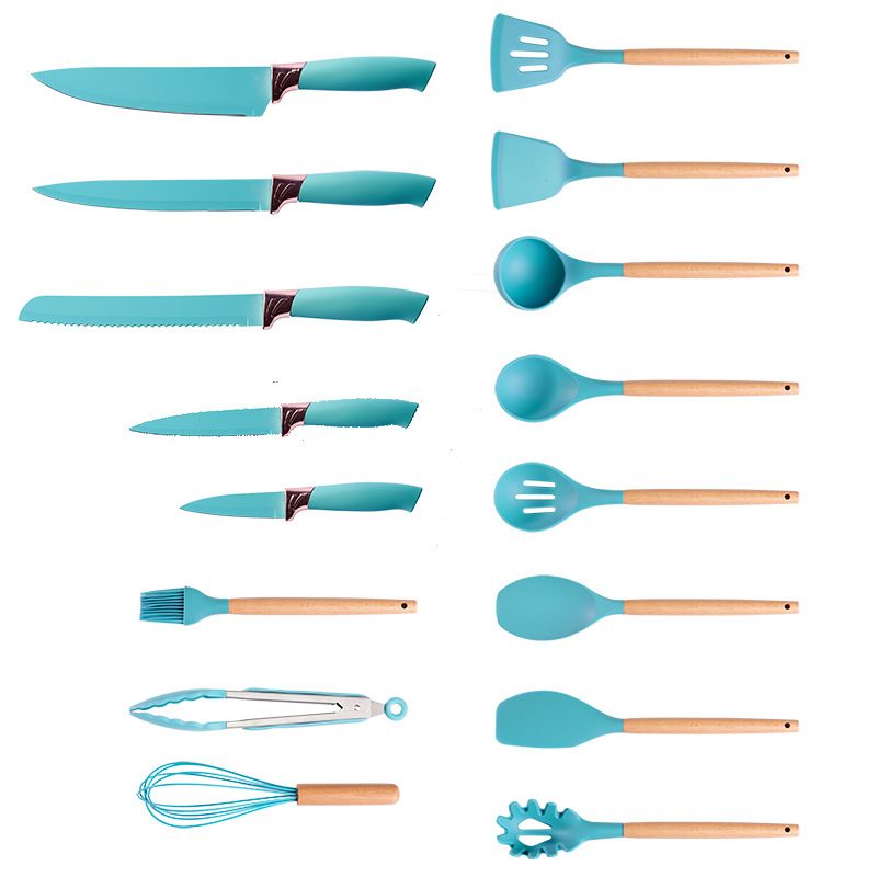 Ensemble D'ustensiles De Cuisine En Silicone Avec Manche En ... - 5