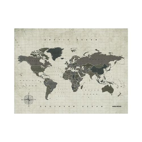 Carte du monde en liège - Woody Map Aquarelle Amazonie / 90 x 60 cm / Sans cadre