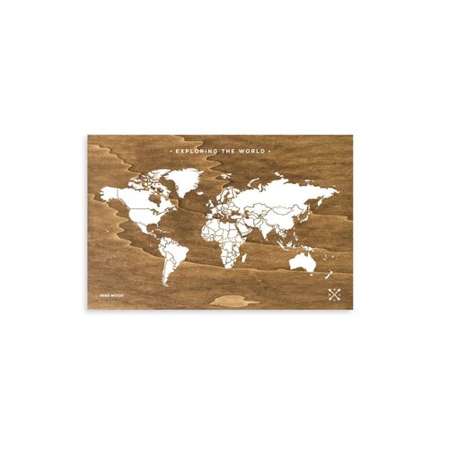 Carte en bois - Woody Map Wooden Edition / 60 x 40 cm