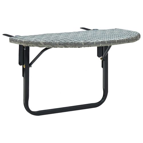 Vidaxl Table De Balcon Gris 60x60x40 Cm Résine Tressée