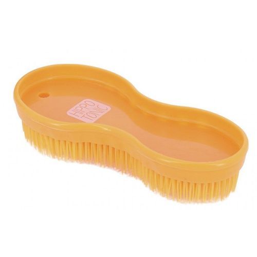 Brosse Hippotonic Multifonction - Couleur : Orange, Pour Chevaux Et Poney, Équitation