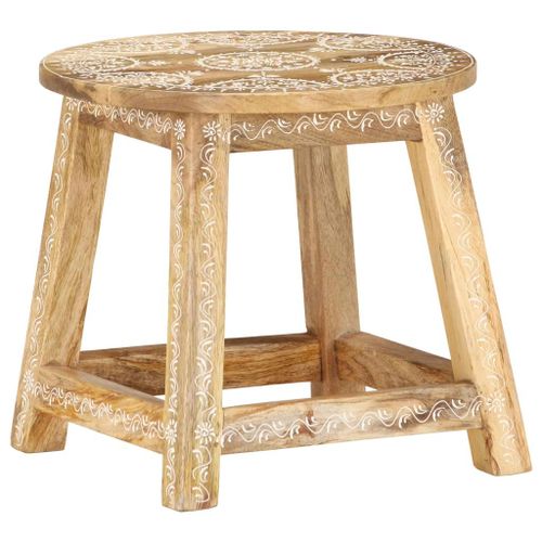 287445 Vidaxl Hand-Painted Stool 38x38x35 Cm Solid Mango Wood