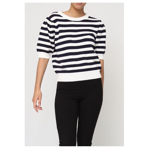 Pull Col Rond Blanc Femme