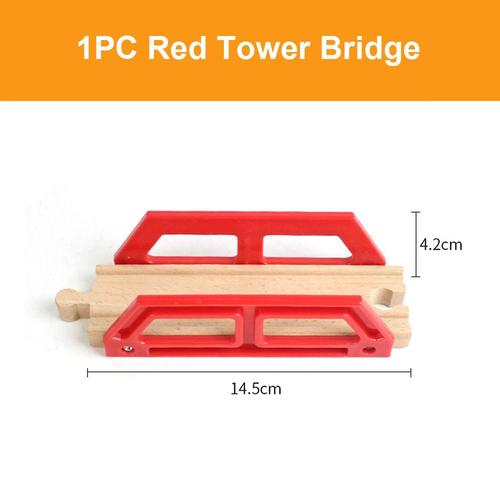 Couleur 1pc Pont Rouge Accessoires De Chemin De Fer En Bois, Jouet Éducatif Pour Enfant, En Hêtre, Pont Et Tunnel, Pièces Ferroviaires, Compatible Avec Le Train Brio, Bonne Idée Cadeau,