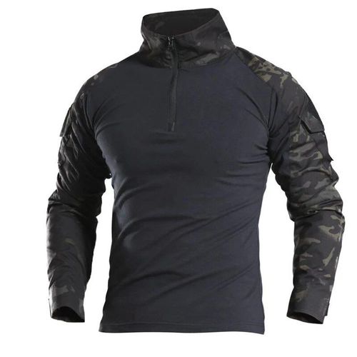 T-Shirt À Manches Longues Pour Hommes,Chemises Camsolomon,Vêtements D'extérieur,Camping,Chasse,Skip Noir,Cp