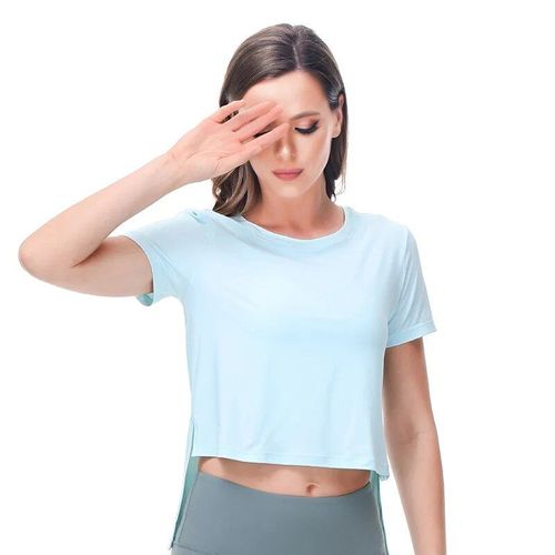 T-Shirt À Manches Courtes À Séchage Rapide Pour Femme,Vêtements De Sport Décontractés,Absorbant La Transpiration,Respirant,Cool,Extérieur,Camping,Yoga,Fitness,Adt